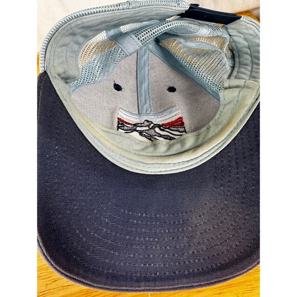Patagonia Snapback Blue Gray Ball Cap One Size Adjustable Embroidered Mesh Back - Picture 4 of 6